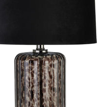 Load image into Gallery viewer, Black Dapple Tortoiseshell Table Lamp | Black Velvet Shade