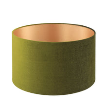Load image into Gallery viewer, Gold and Green Glass Table Lamp | Velvet Green Shade