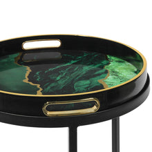 Load image into Gallery viewer, Ivy Black and Green Nesting Side Tables | Set of 2