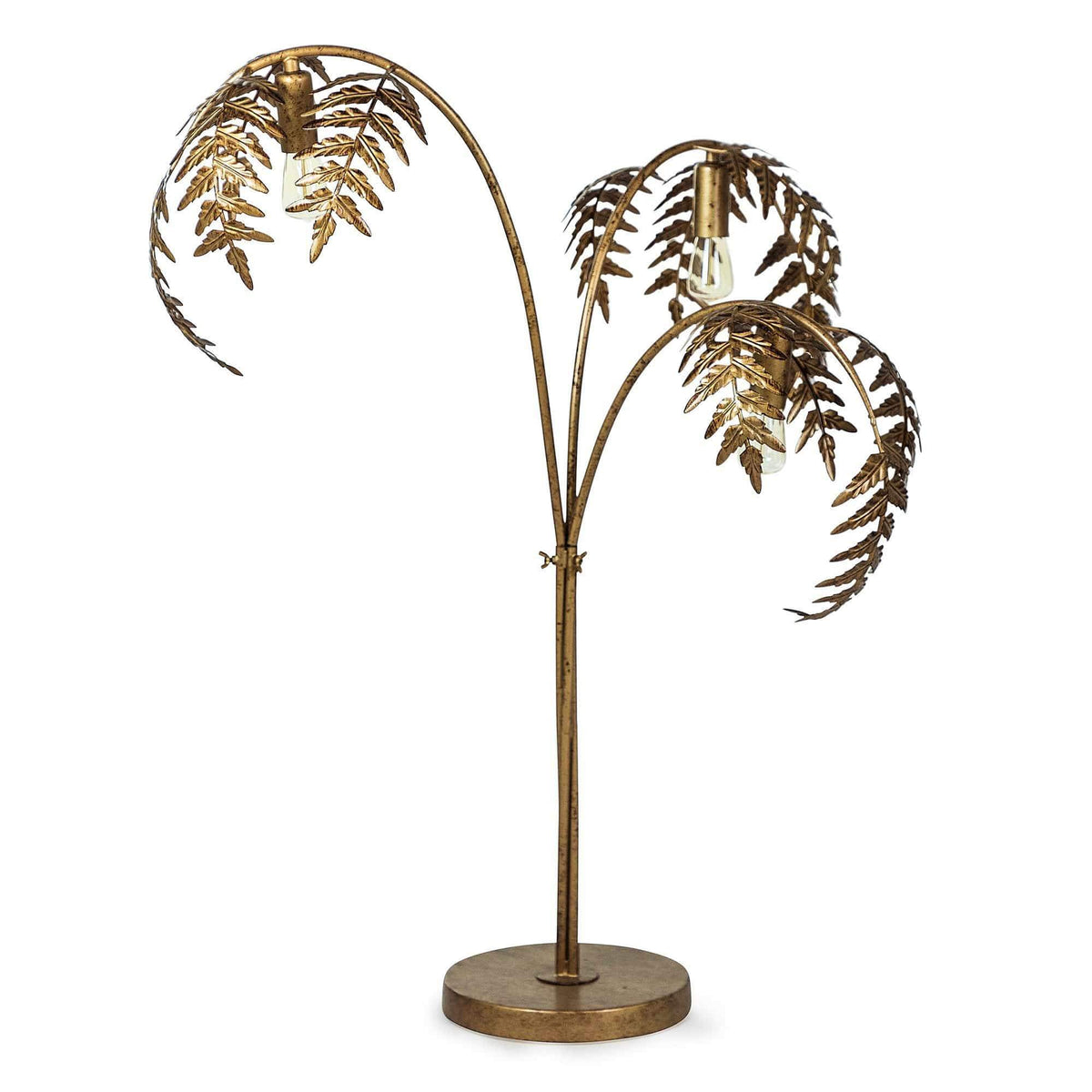 Antique bronze palm leaf shop floor lamp