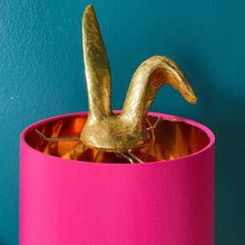 Load image into Gallery viewer, Cheeky Hiding Hare Table Lamp | Hot Pink Shade