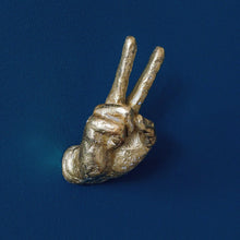 Load image into Gallery viewer, Gold Peace Hand Hook and Wall Decor