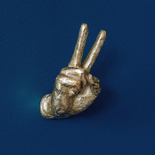 Gold Peace Hand Hook and Wall Decor