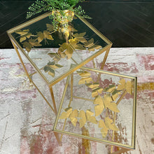 Load image into Gallery viewer, Handmade Golden Butterfly Nesting Side Tables | Set of 2
