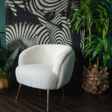 Load image into Gallery viewer, White Faux Sheepskin Cloud Chair