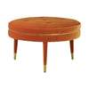 Oxford Orange Velvet Footstool