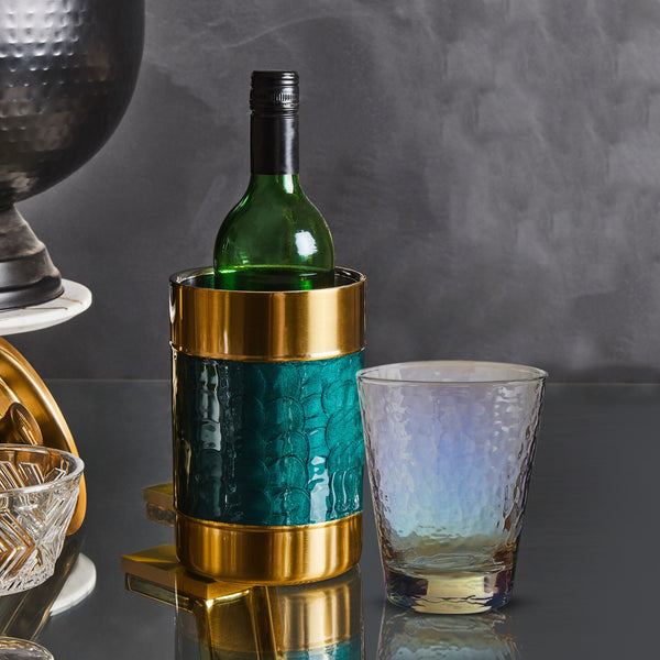 Luxe Green and Gold Wine Cooler