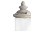 Rustic Glass Candle Holder with Stone Base