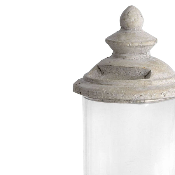 Rustic Glass Candle Holder with Stone Base