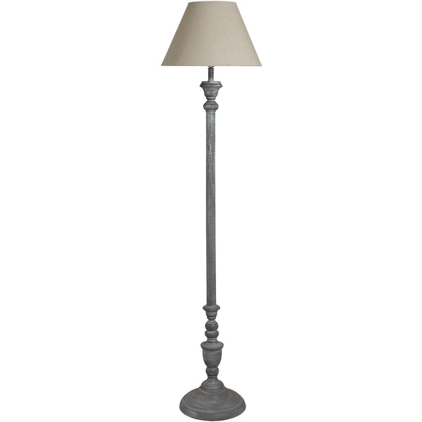 Elegant Distressed Wood Floor Lamp