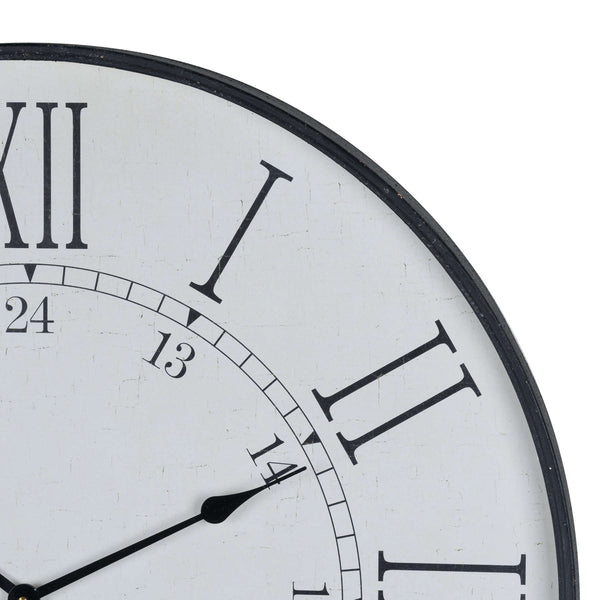 Antique-Style Wooden Wall Clock with Roman Numerals