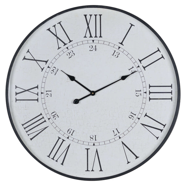 Antique-Style Wooden Wall Clock with Roman Numerals