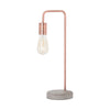 Copper Metal Table Lamp with Concrete Base
