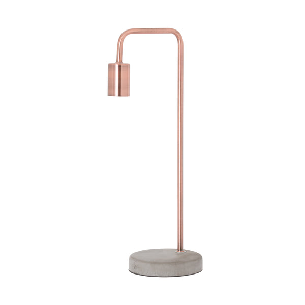 Copper Metal Table Lamp with Concrete Base