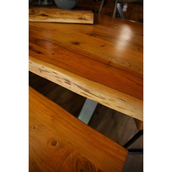 Acacia Wood Dining Table with Industrial Legs