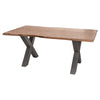 Acacia Wood Dining Table with Industrial Legs