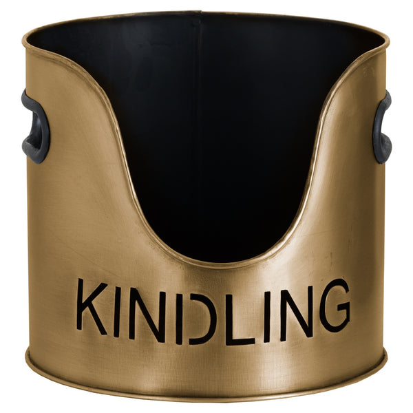 Brushed Metal Log Holder Set
