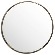 Load image into Gallery viewer, Round Antique Brass Large Wall Mirror