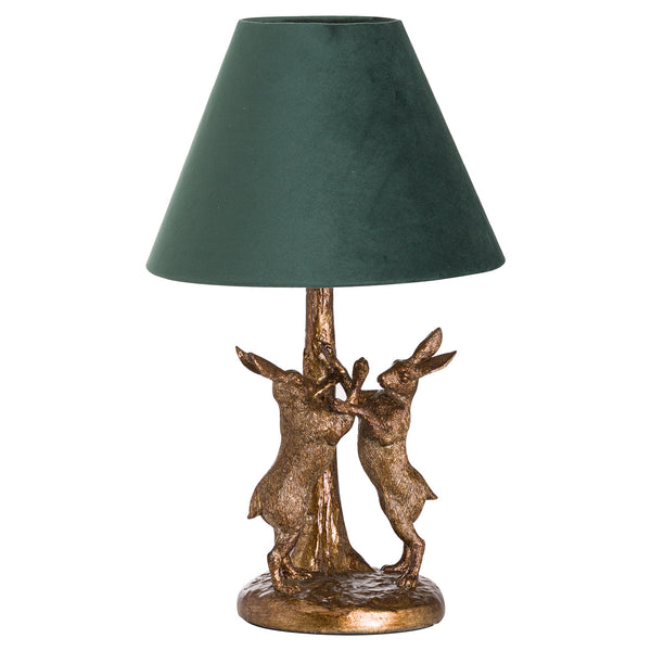 Boxing Hares Resin Table Lamp