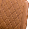 Metal Edge Tan Faux Leather Dining Chair Black Metal Legs