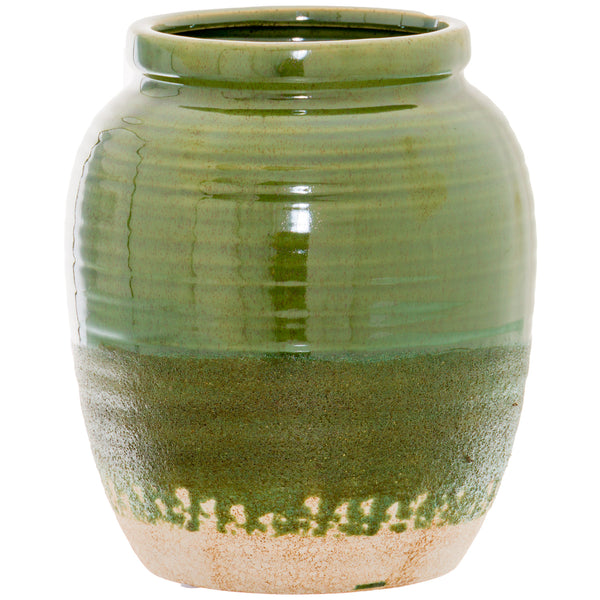 Verdant Glaze Ceramic Vase