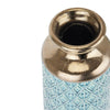 Celeste Geometric Ceramic Vase with Gold Neck