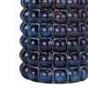 Textured Navy Ceramic Vase with Metallic Glaze