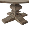 Rustic Round Wood Dining Table with Sculpted Pedestal Base