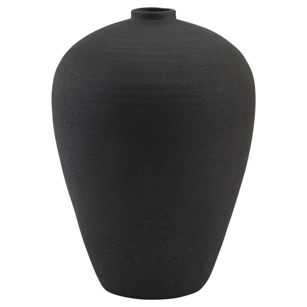 Sculptural Black Ceramic Vase