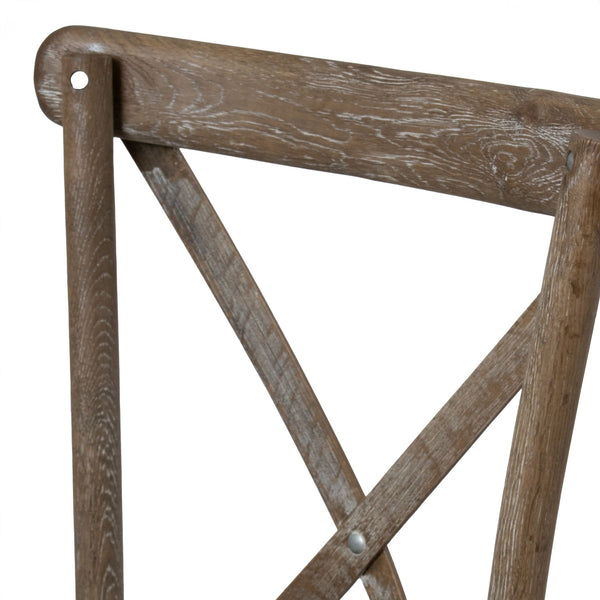 Rustic Oak Cross Back Dining Chair