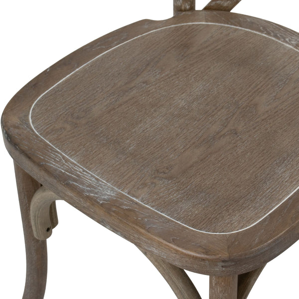 Rustic Oak Cross Back Dining Chair