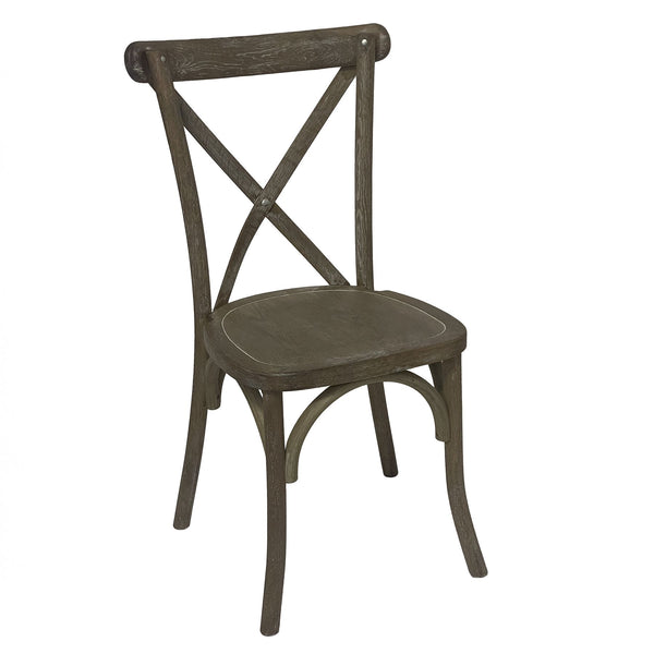 Rustic Oak Cross Back Dining Chair