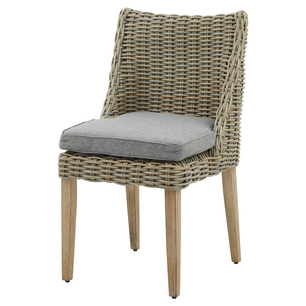 Rattan-Style Dining Chair with Metal Frame