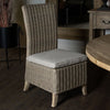 Modern Rattan-Style Dining Chair with Metal Finish