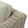 Chunky Rattan-Style Armchair with Plush Cushions & Subtle Metal Detailing