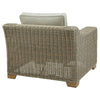 Chunky Rattan-Style Armchair with Plush Cushions & Subtle Metal Detailing