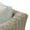 Woven Rattan-Effect 2-Seater Sofa with Cushions & Metal Tone Base