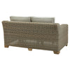 Woven Rattan-Effect 2-Seater Sofa with Cushions & Metal Tone Base