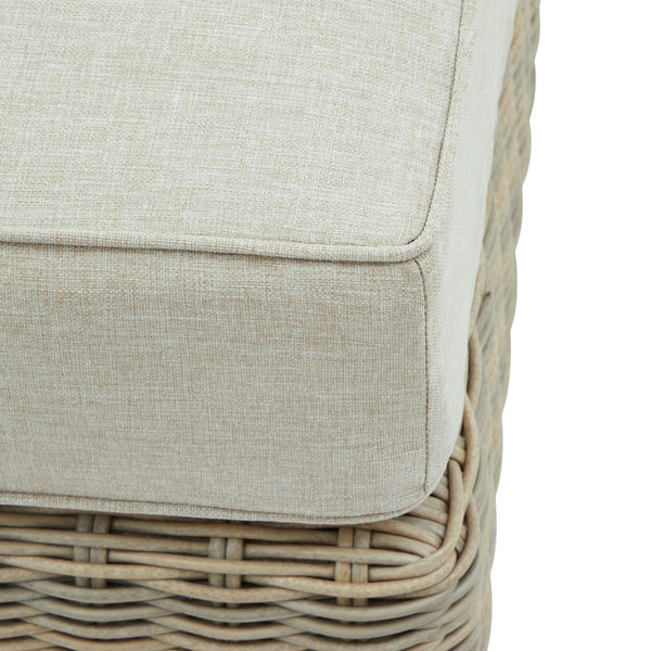Savannah Woven Footstool with Metal Frame Detailing