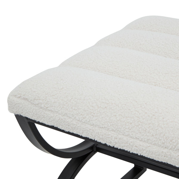 Libby Cream Boucle Footstool