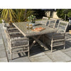 Rattan Dining Set with Glass Table Top
