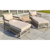 Wooden Side Table with Wicker Loungers