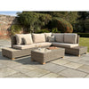 Rattan Corner Sofa Set with Glass Coffee Table