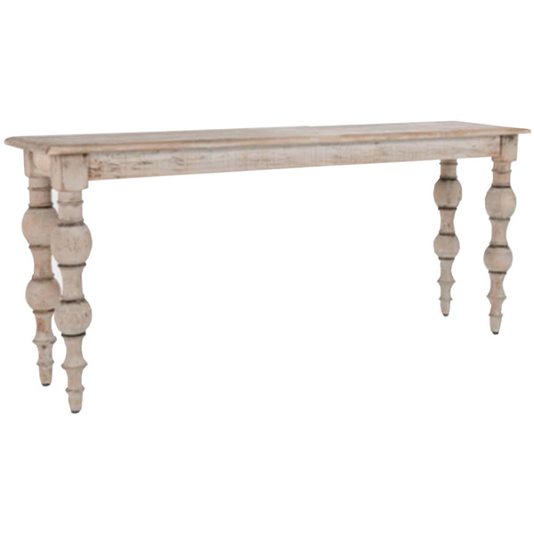 Distressed Wood Console Table with Spindle Legs