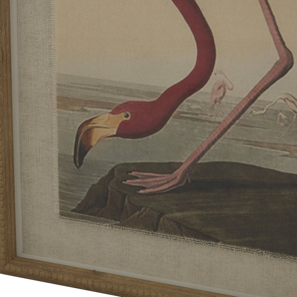 Crimson Flamingo' Glass Framed Art Print