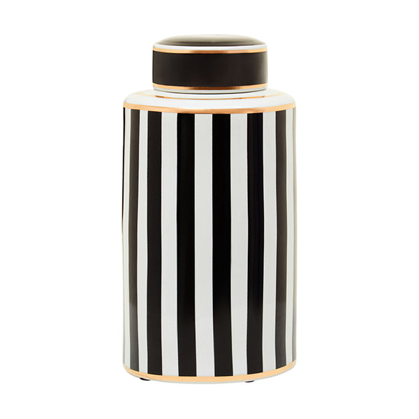 Large Black and White Jar