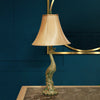 Peacock Table Lamp with Silk Shade