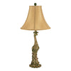 Peacock Table Lamp with Silk Shade