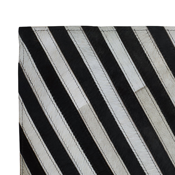 Handcrafted Monochrome Rug with Leather Backing