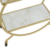 Round Brass and Marble Drinks Trolley